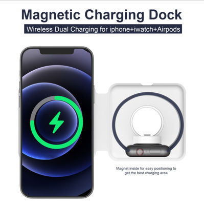شاحن Magsafe Duo اللاسلكي فائق النحافة وقابل للطي 15 وات 2 في 1
