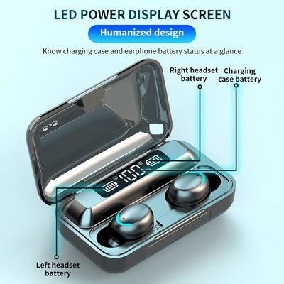 8D محيطي F9 صحيح سماعة لاسلكية شاشة LED زر صغير غير مرئي