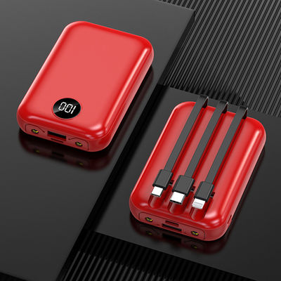 10000mAh شاحن لاسلكي محمول شاشة LCD يحمل في ثناياه عوامل بنك الطاقة كابل